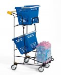 Carucior cu suport pentru doua cosuri plastic + bax - 
