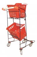 Carucior cu suport pentru doua cosuri plastic - 